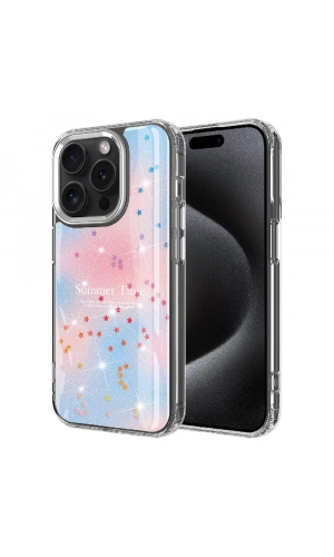 Apple iPhone 15 Pro Kılıf Simli Desenli Parlak Zore Task Kapak