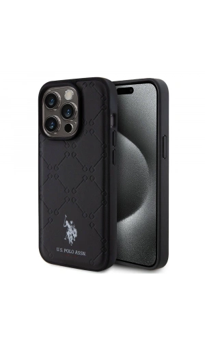 Apple iPhone 15 Pro Kılıf U.S. Polo Assn. Orjinal Lisanslı HS Desenli Baskı Logolu Suni Deri Kapak