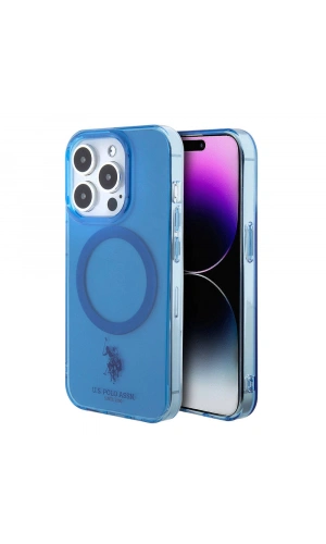 Apple iPhone 15 Pro Kılıf U.S. Polo Assn. Orjinal Lisanslı M-safe Şarj Özellikli Transparan Tasarım Kapak