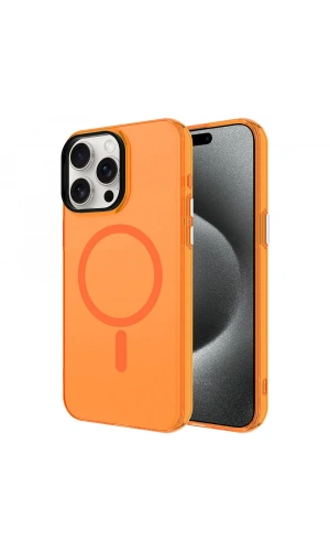 Apple iPhone 15 Pro Kılıf Zore M-safe Şarj Özellikli Buzlu Transparan C-Pro Sert Kapak