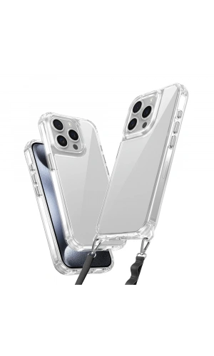 Apple iPhone 15 Pro Max Kılıf Airbagli Takılabilir Askı Aparatlı Zore Snap Silikon Kapak