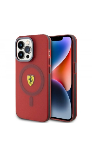 Apple iPhone 15 Pro Max Kılıf Ferrari Orjinal Lisanslı M-safe Şarj Özellikli Kontrast Bumper Kapak