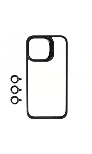 Apple iPhone 15 Pro Max Kılıf Kamera Lens Korumalı Standlı Zore Klon Lensli Kapak
