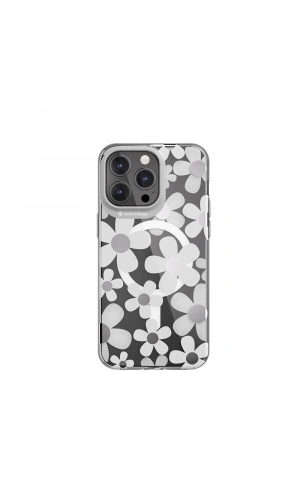 Apple iPhone 15 Pro Max Kılıf M-safe Şarj Özellikli Çift IMD Baskılı Lisanslı Switcheasy Artist-M Fleur Kapak