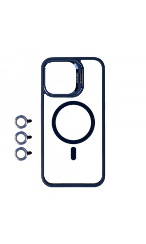 Apple iPhone 15 Pro Max Kılıf M-safe Şarj Özellikli Standlı Zore M-safe Klon Lensli Kapak