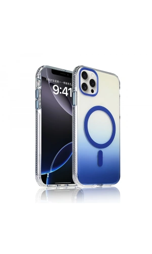 Apple iPhone 15 Pro Max Kılıf M-safe Şarj Özellikli Transparan Renk Geçişli Zore Toros Kapak