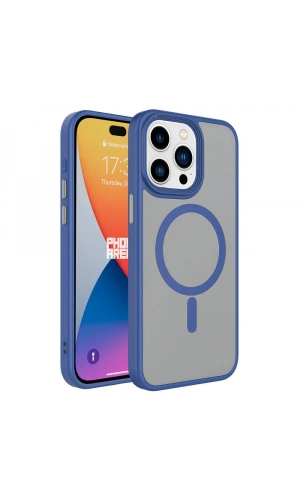 Apple iPhone 15 Pro Max Kılıf Mat Arka Yüzey Wireless Şarj Özellikli Zore Flet M-safe Kapak