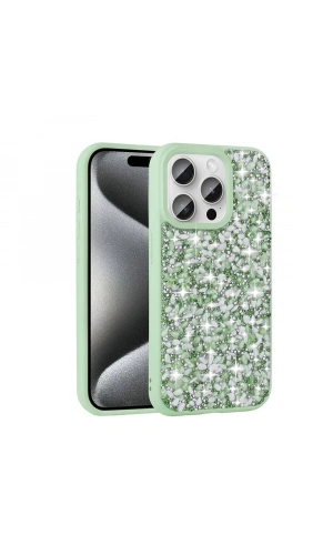 Apple iPhone 15 Pro Max Kılıf Parlak Taşlı Tasarım Zore Linea Diamond Kapak