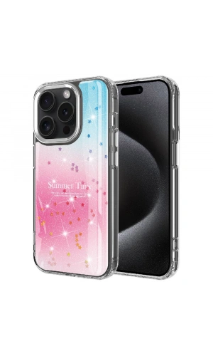 Apple iPhone 15 Pro Max Kılıf Simli Desenli Parlak Zore Task Kapak