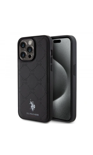 Apple iPhone 15 Pro Max Kılıf U.S. Polo Assn. Orjinal Lisanslı HS Desenli Baskı Logolu Suni Deri Kapak