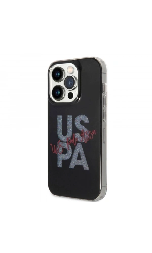 Apple iPhone 15 Pro Max Kılıf U.S. Polo Assn. Orjinal Lisanslı Simli Parlak Alfabe Tasarım Kapak