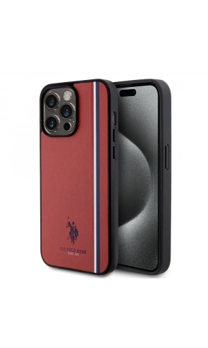 Apple iPhone 15 Pro Max Kılıf U.S. Polo Assn. Orjinal Lisanslı Üç Renk Şerit Tasarımlı Baskı Logolu Kapak
