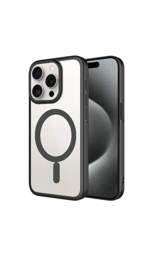 Apple iPhone 15 Pro Max Kılıf Wireless Şarj Özellikli Sert PC Zore Mat Riksos M-safe Kapak