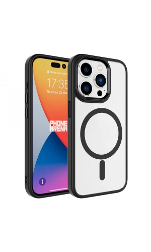 Apple iPhone 15 Pro Max Kılıf Wireless Şarj Özellikli Zore Krom M-safe Silikon Kapak