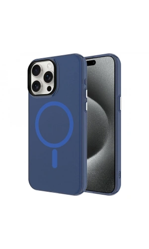 Apple iPhone 15 Pro Max Kılıf Zore M-safe Şarj Özellikli Buzlu Transparan C-Pro Sert Kapak