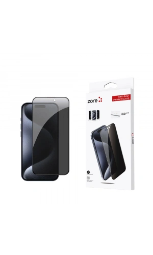 Apple iPhone 15 Pro Zore Anti-Dust Privacy Temperli Ekran Koruyucu