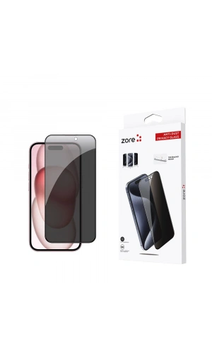 Apple iPhone 15 Zore Anti-Dust Privacy Temperli Ekran Koruyucu