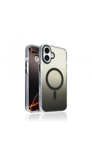 Apple iPhone 16 Kılıf M-safe Şarj Özellikli Transparan Renk Geçişli Zore Toros Kapak