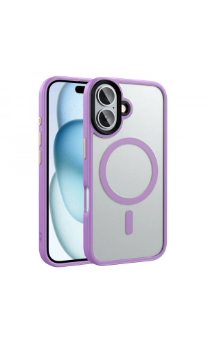 Apple iPhone 16 Kılıf Mat Arka Yüzey Wireless Şarj Özellikli Zore Flet M-safe Kapak