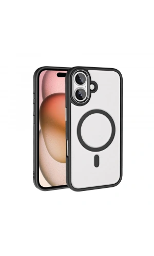 Apple iPhone 16 Kılıf Wireless Şarj Özellikli Zore Krom M-safe Silikon Kapak
