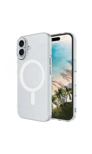 Apple iPhone 16 Kılıf Zore M-safe Şarj Özellikli Şeffaf Tek Kamera Çerçeveli Porto Kapak