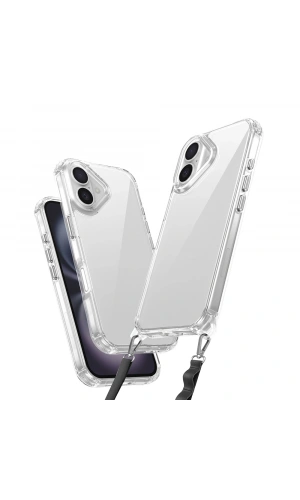 Apple iPhone 16 Plus Kılıf Airbagli Takılabilir Askı Aparatlı Zore Snap Silikon Kapak