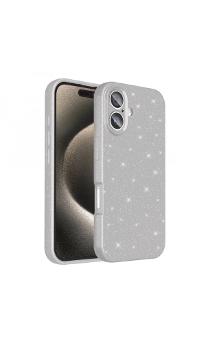 Apple iPhone 16 Plus Kılıf Kamera Korumalı Simli Lüks Zore Koton Kapak