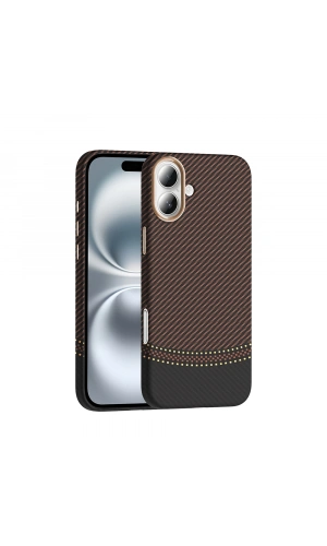 Apple iPhone 16 Plus Kılıf M-safe Şarj Özellikli Karbon Fiber Görünümlü Zore Gros Kapak