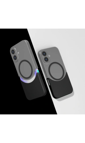 Apple iPhone 16 Plus Kılıf M-Safe Şarj Özellikli Mıknatıslı Zore Duble Kapak