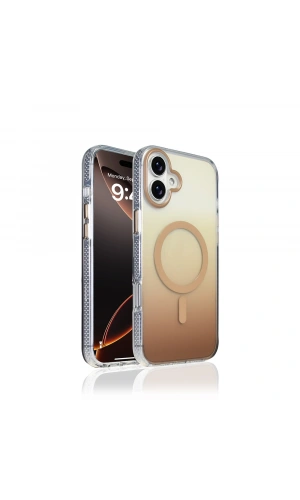 Apple iPhone 16 Plus Kılıf M-safe Şarj Özellikli Transparan Renk Geçişli Zore Toros Kapak