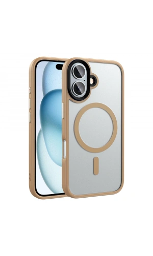 Apple iPhone 16 Plus Kılıf Mat Arka Yüzey Wireless Şarj Özellikli Zore Flet M-safe Kapak