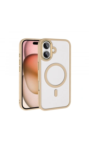 Apple iPhone 16 Plus Kılıf Wireless Şarj Özellikli Zore Krom M-safe Silikon Kapak