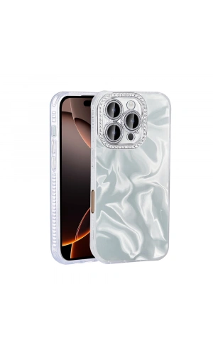 Apple iPhone 16 Pro Kılıf Airbagli Parlak Taş Detay Tasarımlı Zore Esila Kapak