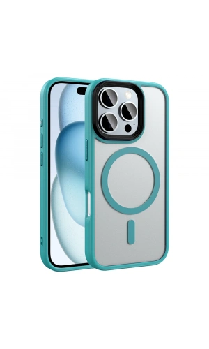 Apple iPhone 16 Pro Kılıf Mat Arka Yüzey Wireless Şarj Özellikli Zore Flet M-safe Kapak