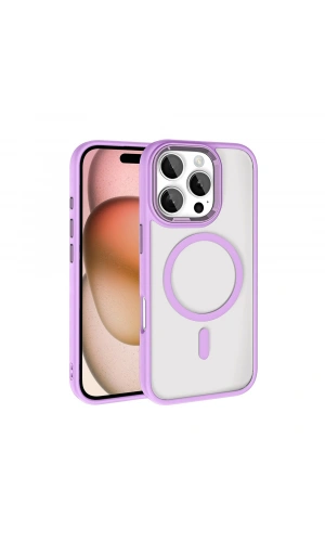 Apple iPhone 16 Pro Kılıf Wireless Şarj Özellikli Zore Krom M-safe Silikon Kapak