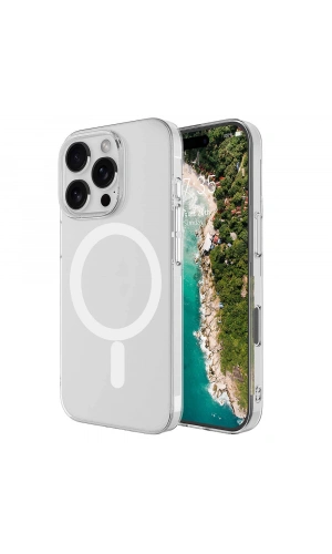 Apple iPhone 16 Pro Kılıf Zore M-safe Şarj Özellikli Şeffaf Tek Kamera Çerçeveli Porto Kapak