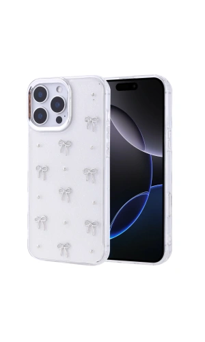 Apple iPhone 16 Pro Max Kılıf Airbag Tasarımlı Simli Şeffaf Zore Kutup Kapak
