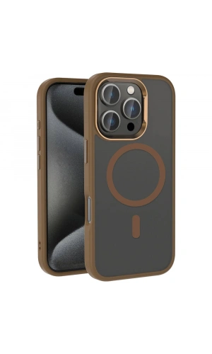 Apple iPhone 16 Pro Max Kılıf M-safe Şarj Özellikli Parlak Kamera Çerçeveli Zore Kost Kapak