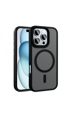 Apple iPhone 16 Pro Max Kılıf Mat Arka Yüzey Wireless Şarj Özellikli Zore Flet M-safe Kapak