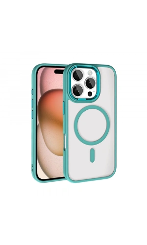 Apple iPhone 16 Pro Max Kılıf Wireless Şarj Özellikli Zore Krom M-safe Silikon Kapak
