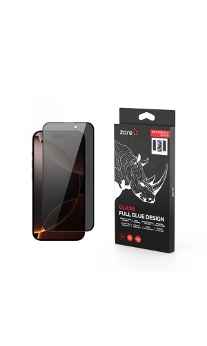 Apple iPhone 16 Pro Zore Rika Premium Privacy Temperli Cam Ekran Koruyucu