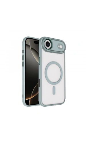 Apple iPhone 17 Air Kılıf Wireless Şarj Özellikli Zore Krom M-safe Silikon Kapak