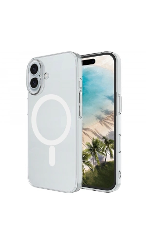 Apple iPhone 17 Kılıf IC Çipli M-Safe Şarj Özellikli Şeffaf Kamera Çerçeveli Zore Toledo Kapak