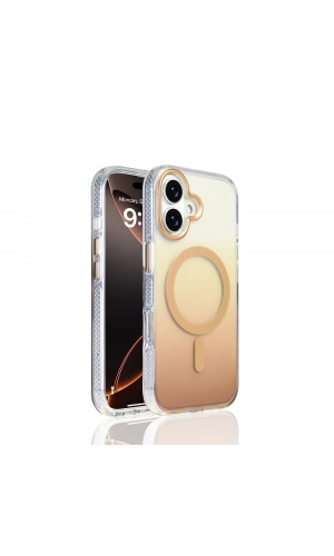 Apple iPhone 17 Kılıf M-safe Şarj Özellikli Transparan Renk Geçişli Zore Toros Kapak