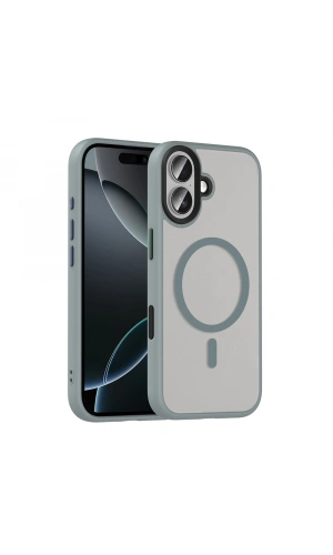 Apple iPhone 17 Kılıf Mat Arka Yüzey Wireless Şarj Özellikli Zore Flet M-safe Kapak