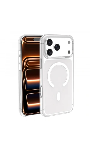 Apple iPhone 17 Pro Kılıf IC Çipli Zore Wireless Şarj Özellikli Şeffaf Orjin Kapak