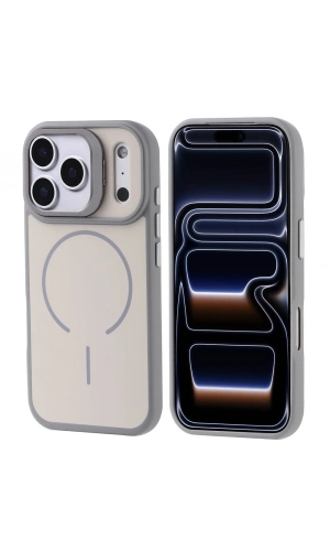 Apple iPhone 17 Pro Kılıf M-safe Şarj Özellikli Kamera Standlı Zore Notron Kapak