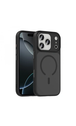 Apple iPhone 17 Pro Kılıf Mat Arka Yüzey Wireless Şarj Özellikli Zore Flet M-safe Kapak