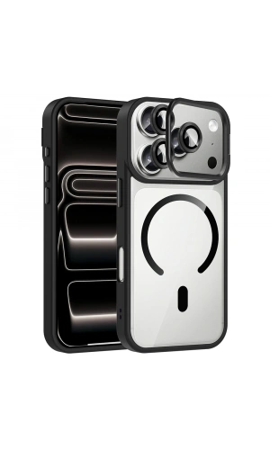 Apple iPhone 17 Pro Kılıf Standlı ve Kamera Lens Hediyeli M-Safe Şarj Özellikli Zore Etro Kapak