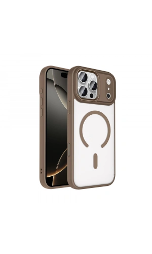 Apple iPhone 17 Pro Kılıf Wireless Şarj Özellikli Zore Krom M-safe Silikon Kapak